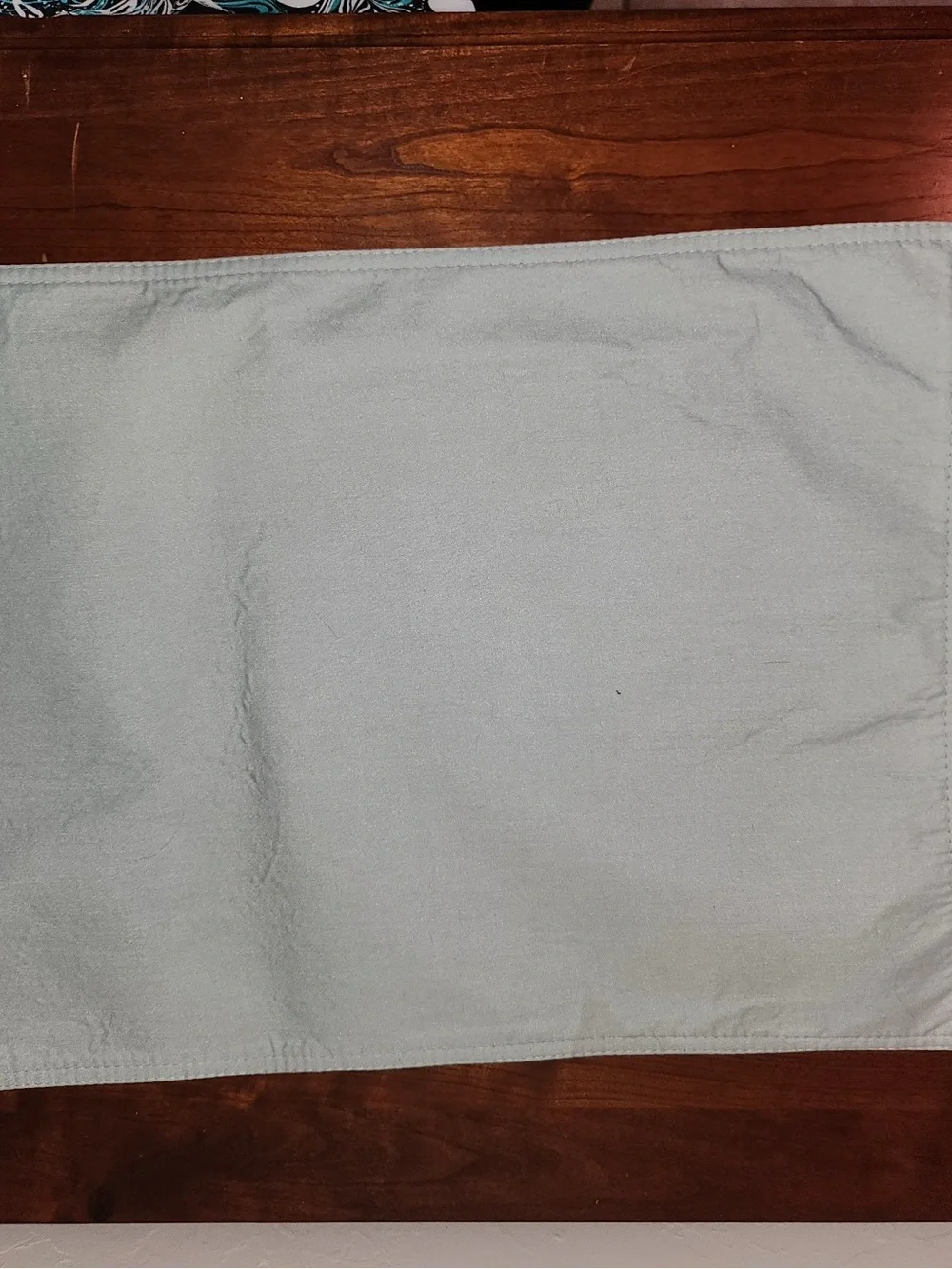 Elegant Soft Green 70” Table Runner with Silver Medallions & 5.5” Tassels